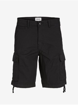 Černé pánské cargo kraťasy Jack & Jones Cole