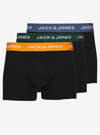Súprava troch pánskych čiernych boxeriek Jack & Jones