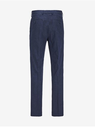 Tmavě modré pánské lněné kalhoty Jack & Jones Riviera