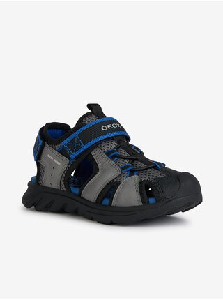 Šedé chlapčenské outdoorové sandále Geox Airadyum