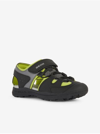 Zeleno-černé klučičí outdoorové sandály Geox Vaniett
