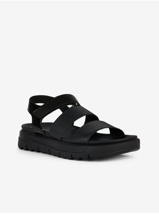 Černé dámské kožené sandály Geox Xand