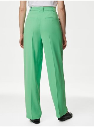 Zelené dámské široké kalhoty Marks & Spencer  