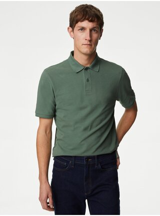 Zelené pánske polo tričko Marks & Spencer