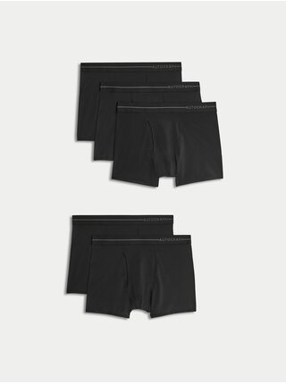Sada piatich pánskych boxeriek v čiernej farbe Marks & Spencer Microskin