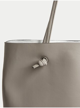 Velká taška z umělé kůže Marks & Spencer šedá