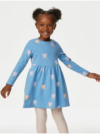 Modré holčičí květované šaty Marks & Spencer 