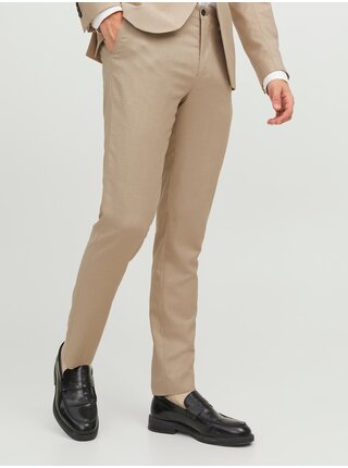 Béžové pánské kalhoty s příměsí vlny Jack & Jones Solaris