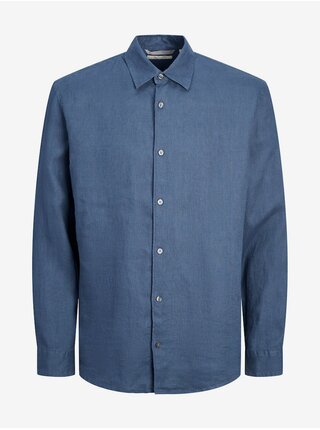 Modrá pánská lněná košile Jack & Jones Lawrence