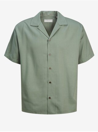 Zelená pánska košeľa s krátkym rukávom Jack & Jones Aaron