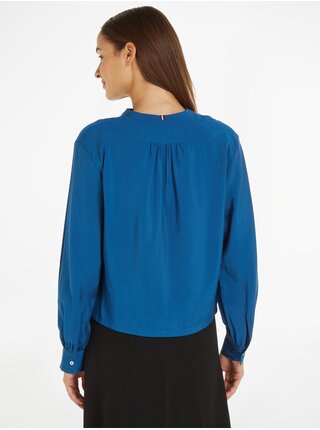 Modrá dámska saténová košeľa Tommy Hilfiger
