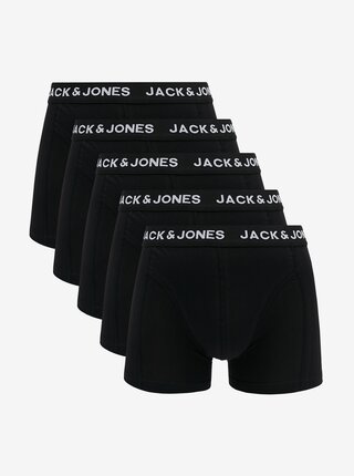 Sada pěti pánských boxerek v černé barvě Jack & Jones Anthony