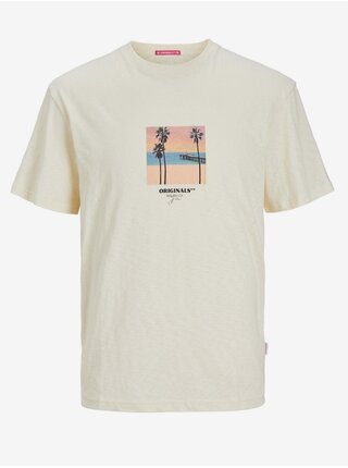 Béžové pánske tričko Jack & Jones Aruba