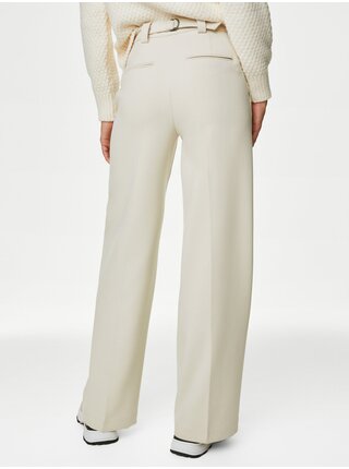 Krémové dámske široké nohavice Marks & Spencer