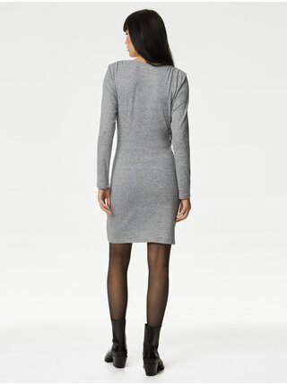 Šedé dámské svetrové mini šaty Marks & Spencer