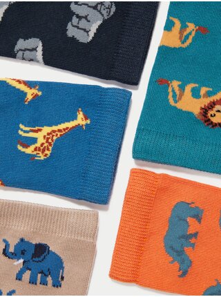 Sada pěti párů barevných dětských ponožek Marks & Spencer  