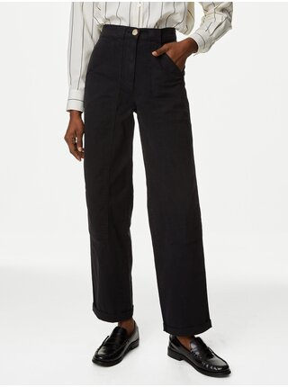 Černé dámské volné kalhoty Marks & Spencer 