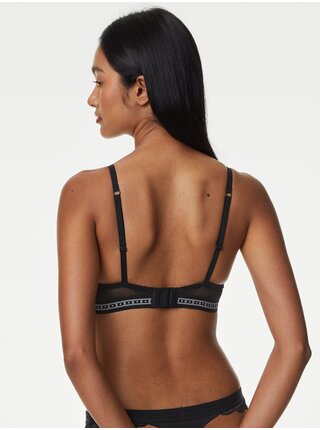 Čierna dámska čipková push-up podprsenka bez kostíc Marks & Spencer Cleo