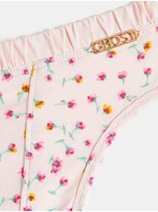 Světle růžové dámské květované kalhotky Marks & Spencer 