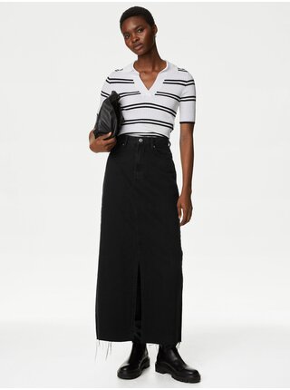 Černá dámská džínová maxi sukně Marks & Spencer  