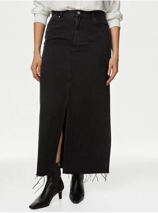 Čierna dámska džínsová maxi sukňa Marks & Spencer