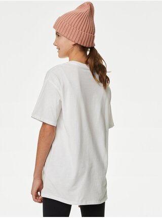 Krémové holčičí tričko s potiskem Marks & Spencer 