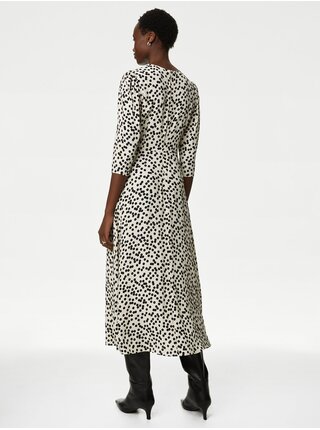 Černo-krémové dámské puntíkované šaty Marks & Spencer   