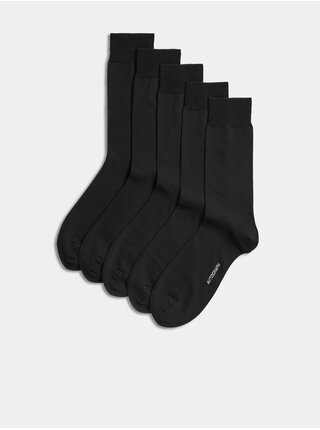 Súprava piatich párov pánskych ponožiek v čiernej farbe Marks & Spencer