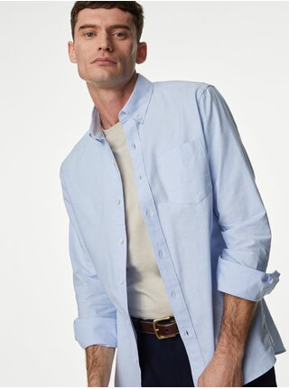 Světle modrá pánská košile Marks & Spencer Oxford 