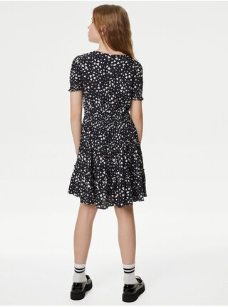 Čierne dievčenské šaty so srdiečkami Marks & Spencer ​