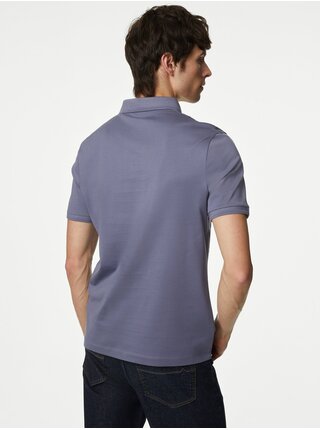 Fialové pánské slim fit polo tričko Marks & Spencer 