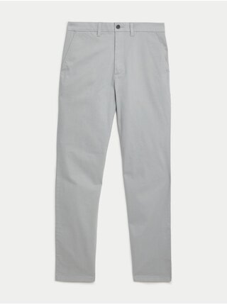 Strečové chino kalhoty normálního střihu Marks & Spencer šedá