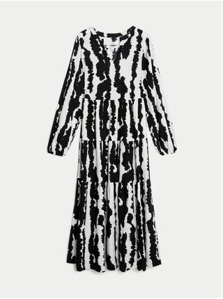 Černo-bílé dámské vzorované šaty Marks & Spencer  