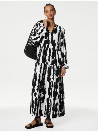 Černo-bílé dámské vzorované šaty Marks & Spencer  