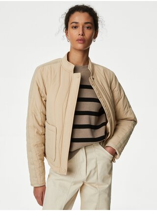 Béžová dámska ľahká prešívaná bunda s technológiou Stormwear™ Marks & Spencer