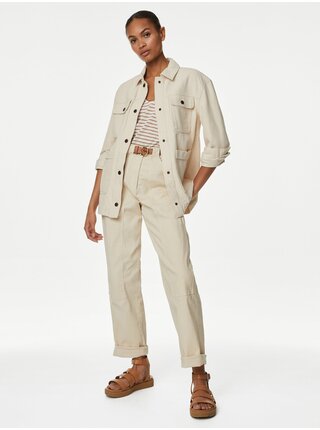 Krémová dámska rifľová bunda Marks & Spencer