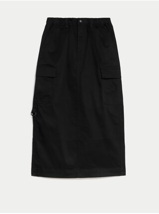 Černá dámská midi sukně s kapsami Marks & Spencer 