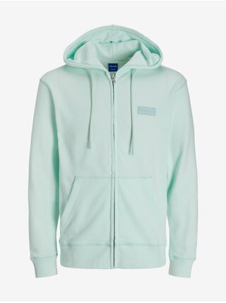 Světle zelená pánská mikina na zip s kapucí Jack & Jones Faded