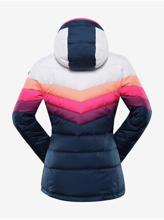 Modro-bílá dámská péřová lyžařská bunda s membránou PTX ALPINE PRO Feedra