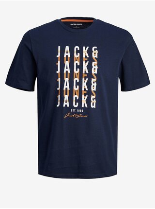 Tmavě modré pánské tričko Jack & Jones Delvin