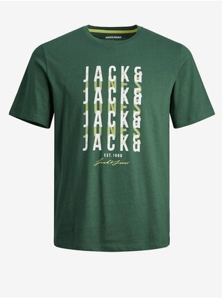 Tmavě zelené pánské tričko Jack & Jones Delvin