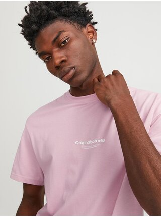 Světle růžové pánské tričko Jack & Jones Vesterbro