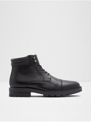 Černé pánské kožené kotníkové boty ALDO Avior