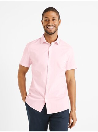 Růžová pánská košile Celio Daslim