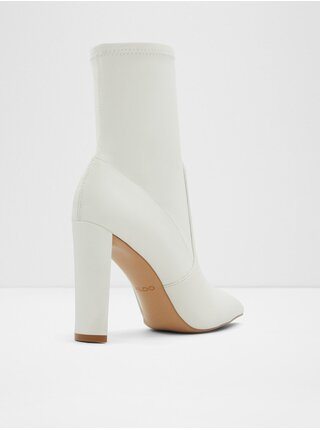 Bílé dámské kotníkové boty na vysokém podpatku ALDO Dove 