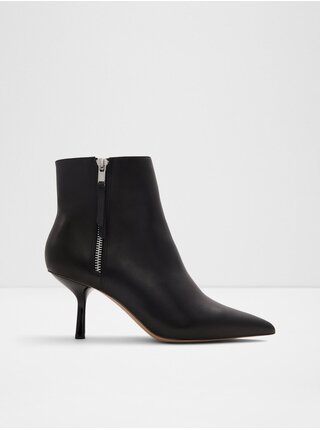 Černé dámské kožené kotníkové boty ALDO Ciron 