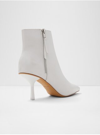 Bílé dámské kožené kotníkové boty ALDO Ciron 