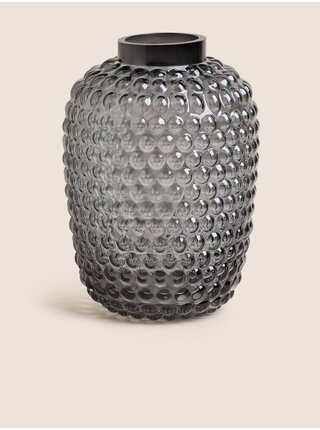 Tmavě šedá velká skleněná váza Marks & Spencer 