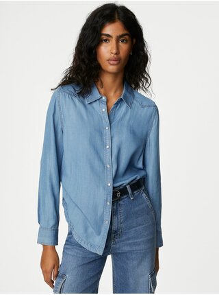 Modrá dámská džínová košile Marks & Spencer   