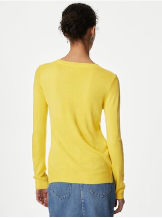 Žlutý dámský basic svetr Marks & Spencer 